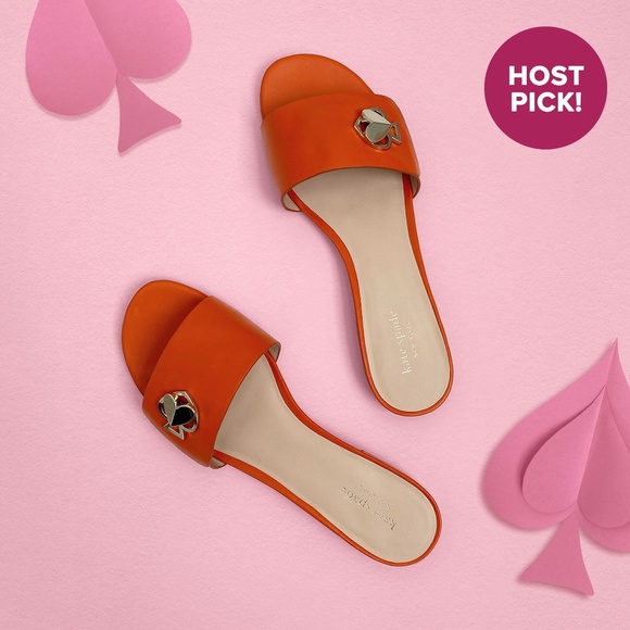 kate spade Shoes - NEW! Kate Spade Orange Ferry Slide Sandals Size 9